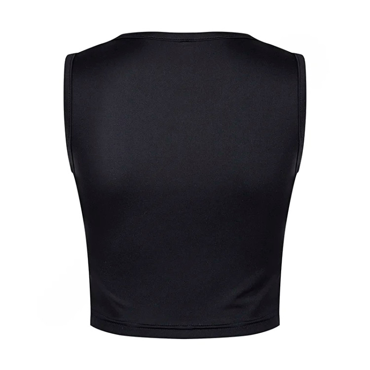 ست ورزشی زنانه شامل نیمتنه و لگ، پارچه کشی و راحت، رنگ مشکی/سفید