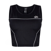 عکس کراپشده از جلو ست ورزشی زنانه 2947 ALO رنگ مشکی/سفید در پسزمینه سفید»