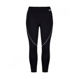 ست ورزشی زنانه شامل نیمتنه و لگ، پارچه کشی و راحت، رنگ مشکی/سفید