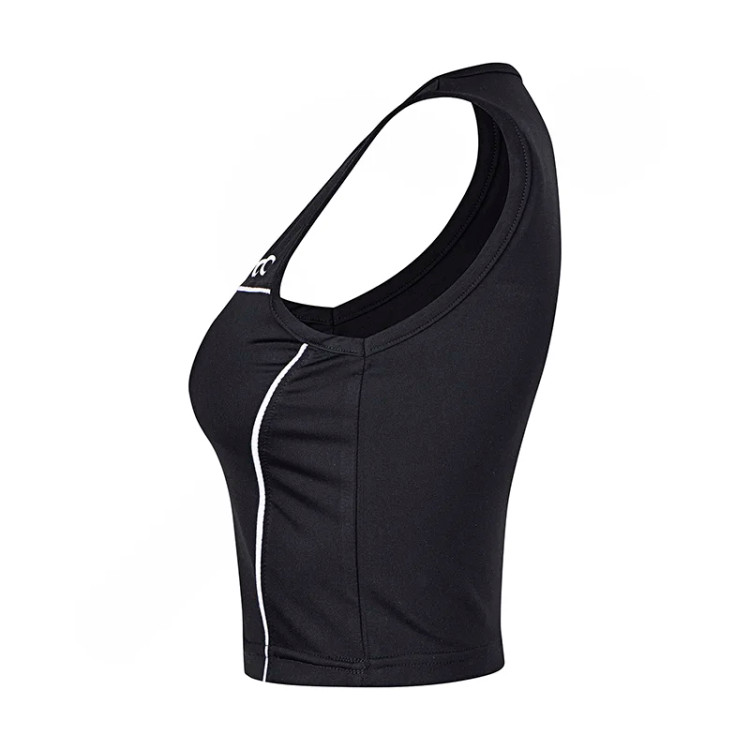 عکس کراپشده از زاویه کنار ست ورزشی زنانه 2947 ALO شامل نیمتنه و لگ مشکی/سفید»